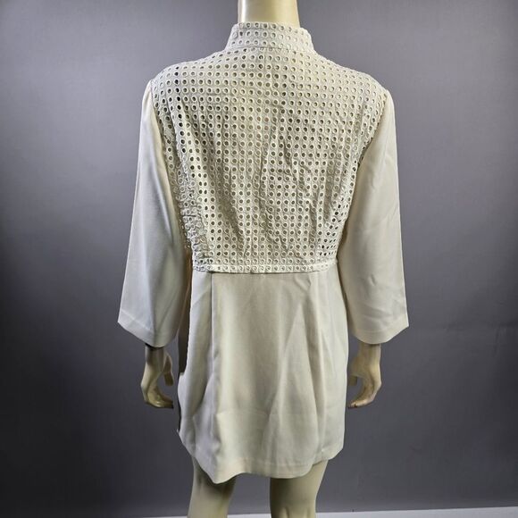 Chico's Cream Textured Blazer R7 - Picture 4 of 5